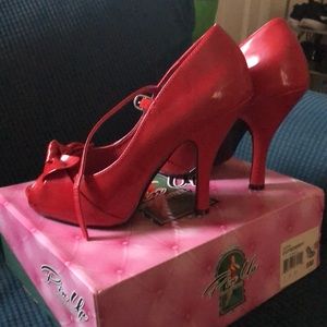 Pin Up Couture red heels, size 8